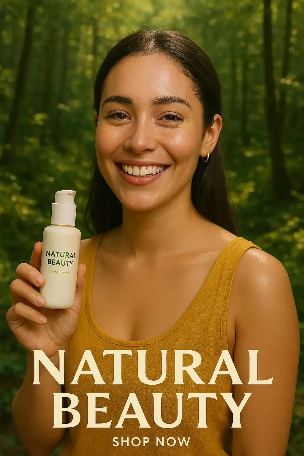 Anuncio hecho con ChatGPT de belleza promocionando un producto natural